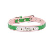 CFZSALK Personalized Tag Pet Dog Collar for Small Medium Large Dogs Custom ID Nameplate Soft Leather Puppy Cat Dog Collar(3,XS)