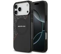 CG MOBILE AMG Coque de protection à double couche en losanges transparents compatible avec MagSafe pour iPhone 17 Pro Max (noir/rouge)