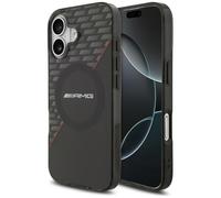 CG MOBILE AMG Coque de protection double couche transparente à losanges compatibles avec MagSafe pour iPhone 17 (noir/rouge)
