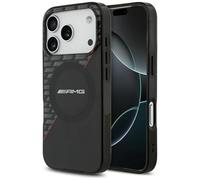 CG MOBILE AMG Coque de protection double couche transparente à losanges compatibles avec MagSafe pour iPhone 17 Pro (noir/rouge)