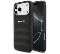CG MOBILE AMG Étui en cuir avec lignes en relief et logo pour iPhone 17 Pro Max (noir)