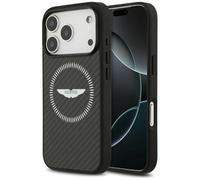 CG MOBILE Aston Martin HC Coque en Kevlar compatible avec Mag Safe pour iPhone 17 Pro (noir)