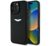 CG MOBILE Aston Martin HC Leather Victory Design Coque pour iPhone 16 Pro Max Noir