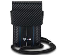 CG MOBILE BMW Bag BMPSP15XMSCAKL Sac Portefeuille Noir Rayures Bleu Carbone