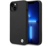 CG MOBILE BMW BMHCP15SSILBK Coque pour iPhone 15/14/13 6,1" Noir Coque Rigide Silicone Logo Métal
