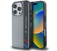CG Mobile Étui BMW Motorsport IML – Coque rigide iPhone 16 Pro 6,3" Gris, rayures verticales