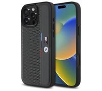 CG Mobile BMW BMHCP16X23PUPVA Coque rigide pour iPhone 16 Pro Max 6,9" Anthracite M Perforé Tricolore Détail Line