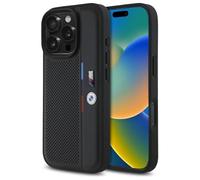 CG Mobile BMW BMHCP16X23PUPVK Coque Rigide pour iPhone 16 Pro Max 6,9" Noir M Perforé Tricolore Détail Line