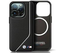 CG MOBILE BMW BMHMP15L23PUCPK Coque Rigide pour iPhone 15 Pro 6,1Noir Ligne torsadée perforée