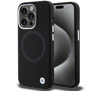 Étui BMW pour iPhone 15 Pro Max 6.7 noir Signature Liquid Silicone MagSafe