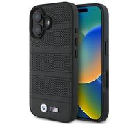 CG Mobile BMW BMHMP16S23PUSPK Coque Rigide pour iPhone 16 6,1" Noir M Ligne perforée et Cousue