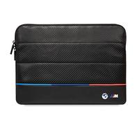 CG MOBILE BMW Carbon PU Sleeve with Contrasted Tricolor Line Protective Bag 14" Compatible avec MacBook Intel® UHD Graphics/Windows/HP/Value Top Load Bag/Travail/School, etc.