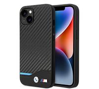 CG MOBILE BMW Case BMHCP14S22NBCK Étui en Cuir Carbone pour iPhone 14 6,1" Noir/Noir