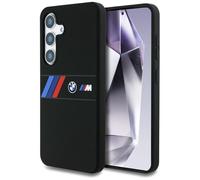 Étui BMW Silicone Middle Tricolor Stripes MagSafe pour Samsung Galaxy S25 noir