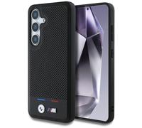 CG MOBILE BMW Étui de protection en cuir tricolore à rayures pour Samsung Galaxy S25 Compatible avec MagSafe Noir