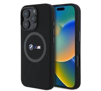 CG Mobile BMW HC M Coque de téléphone conçue pour iPhone 16 Pro Max, Durable, résistante aux Chocs, Compatible avec MagSafe, Coque en Silicone imprimé avec Anneau Noir