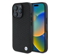 Coque pour iPhone 16 Pro Max - BMW - Signature Cuir - Élégant - Rigide - Noir