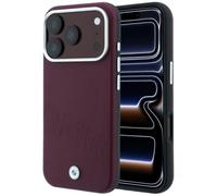 CG MOBILE BMW Lettres obliques en relief compatibles avec la coque MagSafe pour iPhone 18 Pro/17 Pro (vin rouge)