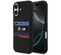 Etui BMW M Silicon Horizontal Line MagSafe do iPhone 17 czarny