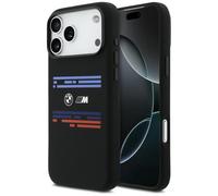 CG MOBILE BMW M Bande horizontale en silicone compatible avec coque MagSafe pour iPhone 17 Pro Max (Noir)