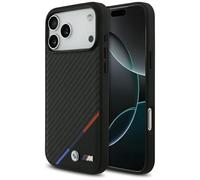 CG MOBILE BMW M Carbon Tricolor Line Coque compatible avec MagSafe pour iPhone 17 Pro Max (noir)