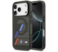Etui BMW M IML Metal Buttons Tricolor Lines MagSafe do iPhone 17 Pro Max czarny