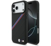 CG Mobile - Coque BMW M Tricolor Metal Logo - Compatible avec MagSafe - iPhone 17 Pro Max - Noir