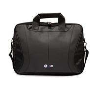 CG MOBILE BMW Sac d'ordinateur en cuir PU avec bords en carbone et rayures perforées 15" Compatible avec MacBook Intel® UHD Graphics/Windows/HP/Value Top Load Bag/Work, School, etc