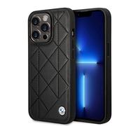 Housse BMW iPhone 14 Pro, Noir - Cuir surpiqué