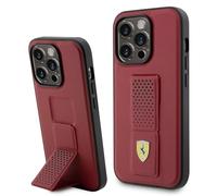 CG MOBILE Coque de protection pour iPhone 15 Pro Max - PC/TPU - Rouge Grip Stand Perforé - Ferrari