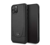 CG MOBILE Coque de téléphone Mercedes Benz pour iPhone 11 Pro en Cuir véritable Rigide perforé Noir | Facile à Clipser | Protection Contre Les Chutes | sous Licence Officielle