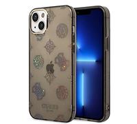 CG MOBILE Coque Guess Rigide translucide avec pivoines Brillantes pour Apple iPhone 14 Plus Couleur Noire