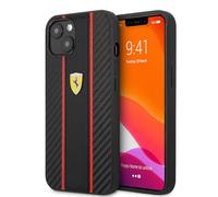 CG MOBILE Ferrari Coque Arrière Rigide pour iPhone 13 Mini - Smooth Tire Stripe - Noir