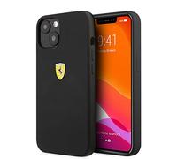 CG MOBILE Ferrari Coque de téléphone pour iPhone 13 pouces entièrement noire avec intérieur en microfibre, coque de protection en silicone lisse et anti-rayures avec facile à clipser, absorption des