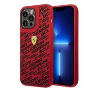 CG MOBILE Ferrari Coque de téléphone pour iPhone 14 Pro Max en Scuderia rouge imprimé, coque de protection en silicone liquide lisse et anti-rayures avec facile à clipser, absorption des chocs et logo