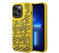 CG MOBILE Ferrari Coque en Silicone Liquide imprimée Scuderia Compatible avec iPhone 14 Pro (Jaune)