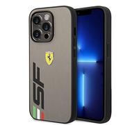 CG MOBILE Ferrari Étui en Cuir synthétique avec Grand Logo SF imprimé, Compatible avec iPhone 14 Pro (Gris)