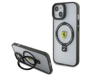 CG Mobile Ferrari FEHMP15MUSCAH Coque pour iPhone 15 Plus/14 Plus 6,7" Transparent Rigide Anneau Stand Collection 2023
