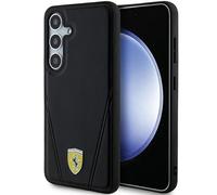 CG MOBILE Ferrari FEHMS24SP3BAK Coque pour S24 S921 Noir Hardcase Hot Stamp V Lines