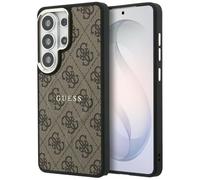 CG MOBILE Guess 4G Anneau gaufré compatible avec coque MagSafe pour Samsung Galaxy S26 Ultra (marron)