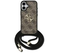 CG MOBILE Guess 4G Big Logo Cord Stap Crossbody Coque pour iPhone 17 (marron)