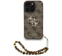 CG Mobile Guess 4G Ceinture 4G Coque Classique pour iPhone Pro Max 16 (Marron)