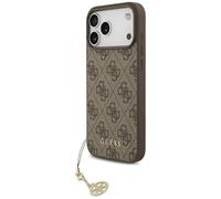 CG MOBILE Guess 4G Charms Collection Compatible avec MagSafe Coque pour iPhone 17 Pro Max (Marron)