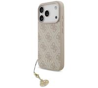 CG MOBILE Guess 4G Charms Collection Coque compatible avec MagSafe pour iPhone 17 Pro (rose)