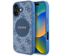 CG Mobile Guess 4G Circle Classic Logo Compatible avec MagSafe Coque pour iPhone 16 (Bleu)
