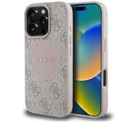 CG Mobile Guess 4G Circle Classic Logo Compatible avec MagSafe Coque pour iPhone 16 Pro (Rose)