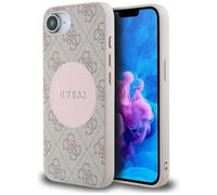 CG MOBILE Guess 4G Circle Classic Logo Compatible avec MagSafe Coque pour iPhone 16e (Rose)