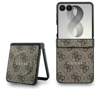 CG MOBILE Guess 4G Classic Coque compatible avec MagSafe pour Samsung Galaxy Z Flip8 (marron)
