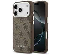 CG MOBILE Guess 4G Classic Logo Compatible avec MagSafe Coque pour iPhone 17 Pro Max (Marron)