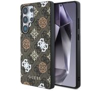 CG MOBILE Guess 4G Coque de protection compatible avec MagSafe avec motif de pivoine colorée pour Samsung Galaxy S25 Ultra (marron)